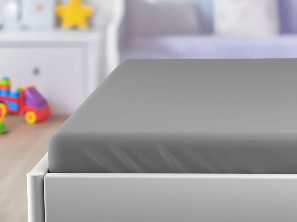 PrzytulneMieszkanie.pl Jersey prześcieradło do dziecięcego łóżeczka szare 70 x 140 cm