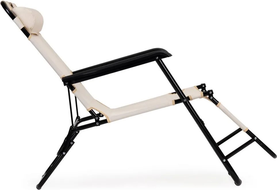 Regulowany leżak ogrodowy składany Tenero 010, beżowy