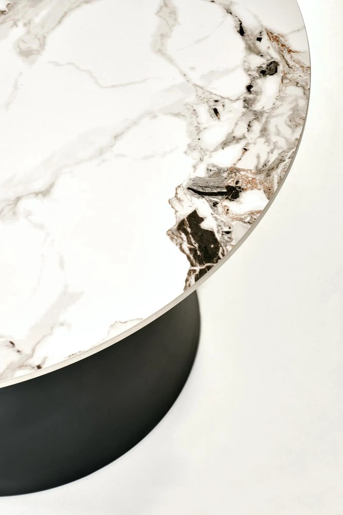 Zestaw 2 ław spiek biały marmur/ czarny 70/43 50/48 MAGNETA