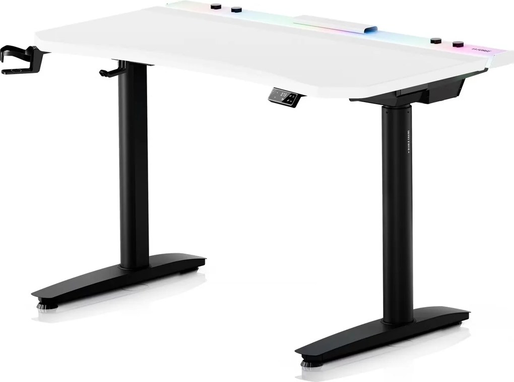 Biurko gamingowe elektryczne RGB Diablo X-Forge, 120x70 cm, biało-czarne