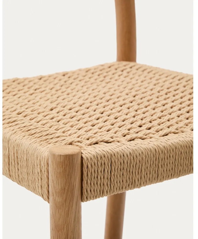 Hoker z litego drewna dębowego w naturalnym kolorze (wysokość siedziska 65 cm) Yalia – Kave Home