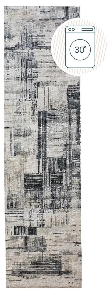 Szary chodnik odpowiedni do prania 60x230 cm Silas Abstract – Flair Rugs