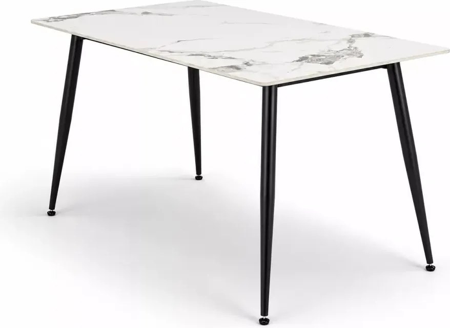 Stół Virgin 120x70 / 140x80 – luksusowy stół jadalniany ze spieku marmurowego z eleganckimi stalowymi nogami