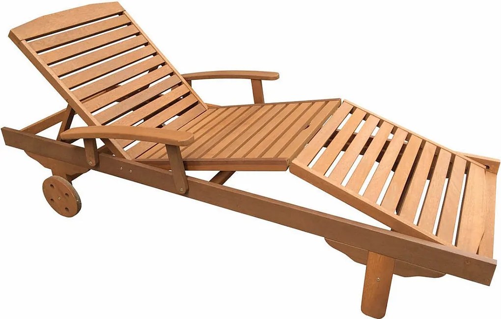 Leżak składany "Singapur" z drewna egzotycznego - klon - jasny brąz