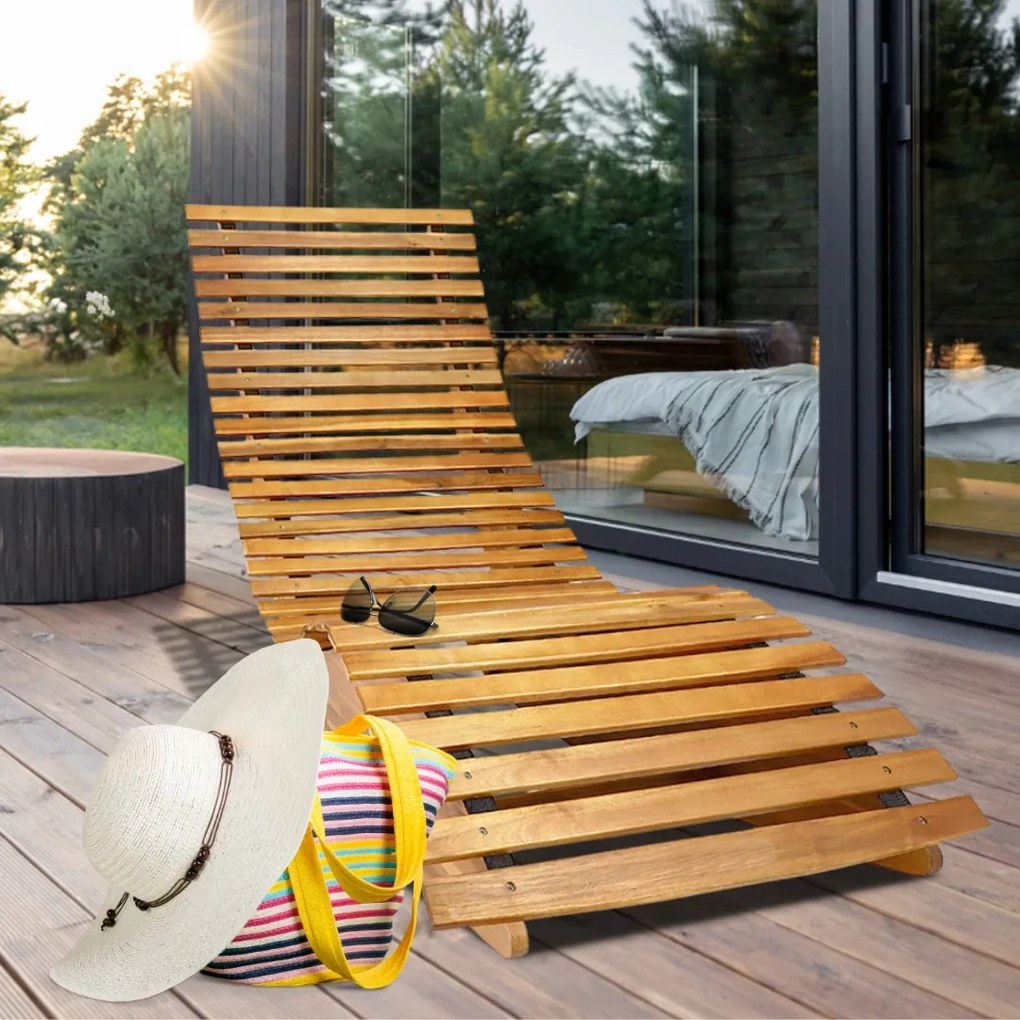 Leżak bujany BALI, 155x60x93cm, naturalny brąz Casaria