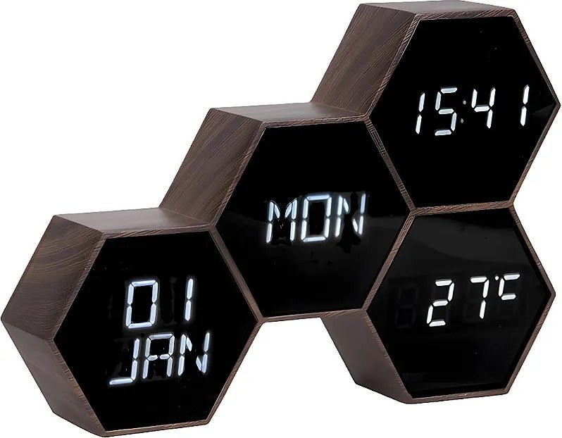 Budzik Six In The Mix - Ciemne drewno