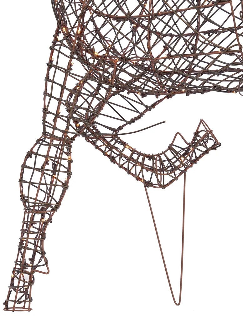 Zewnetrzna Świąteczny renifer brązowy rattan z LED IP44 - Glossie Oswietlenie zewnetrzne