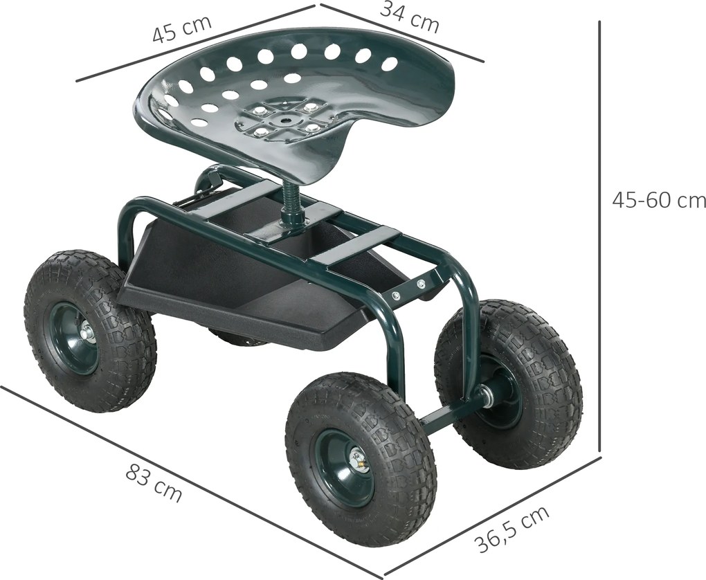 Outsunny Wózek Warsztatowy z Koszem na Narzędzia Zielony | Aosom PL