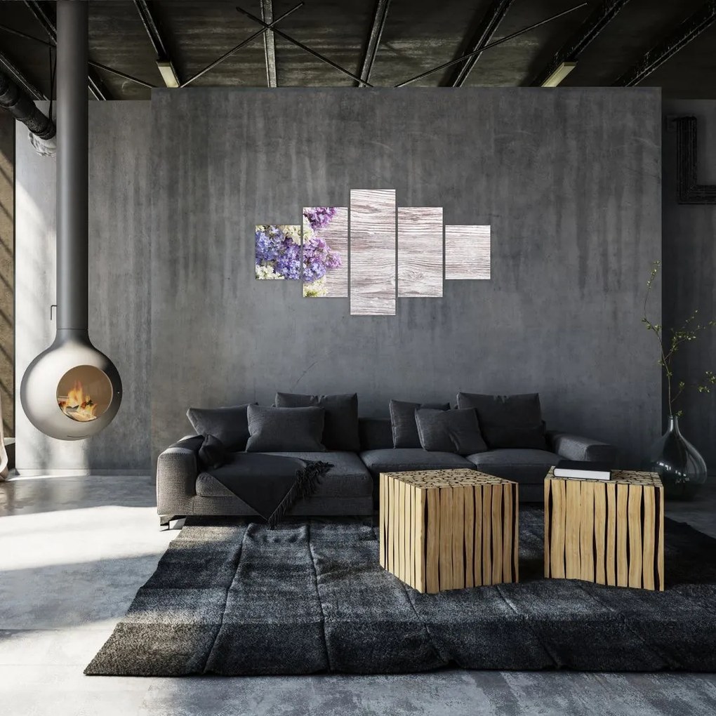 Obraz bzu na drewnie (125x70 cm)