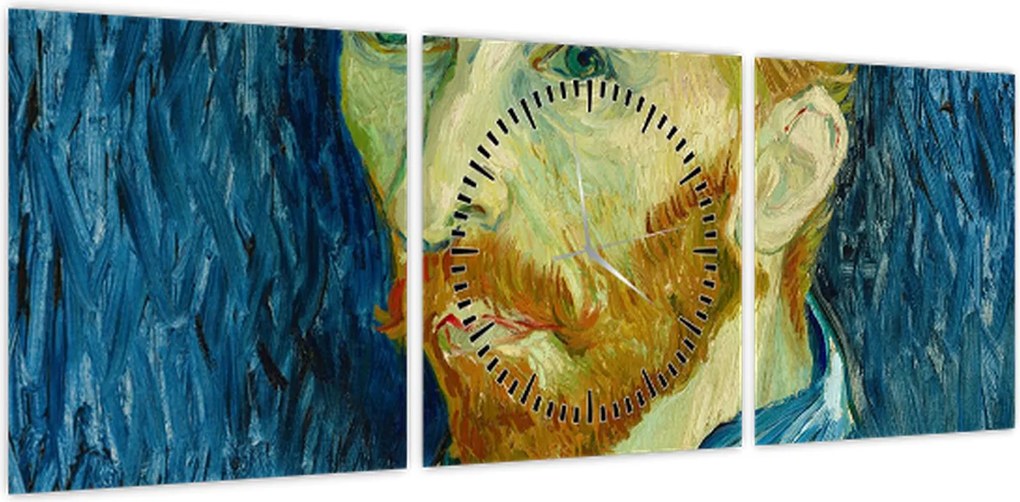 Obraz - Vincent van Gogh, Self-Portrait, reprodukcje (z zegarem) (90x30 cm)