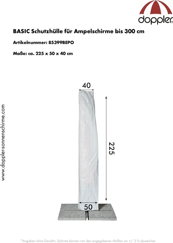 Derby Podstawowy pokrowiec ochronny na parasole z boczną nogą do 300 cm