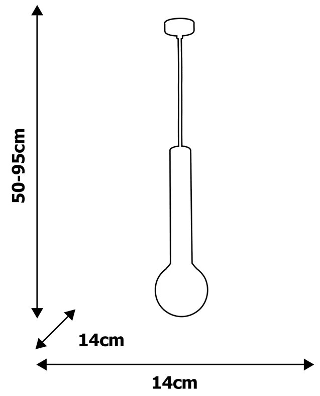 Lampa wisząca AURIS BLACK 1xE14 pojedyncza, kula czarna, biała