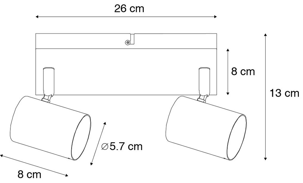 Inteligentna lampa sufitowa biała prostokątna z 2 Wifi GU10 - Jeana Nowoczesny Oswietlenie wewnetrzne