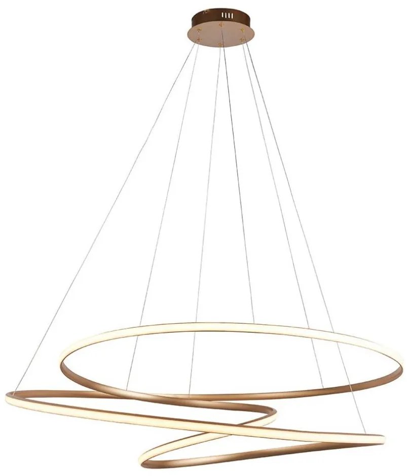 Endon 97645 - Ściemnialny żyrandol LED na przewodzie TWIRL LED/131W/230V 3000K złoty