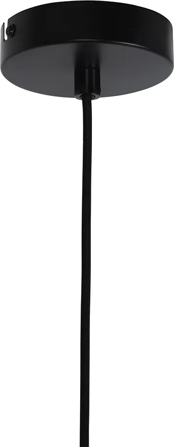 Lampa wisząca art deco czarna z przydymionym szkłem - Laura