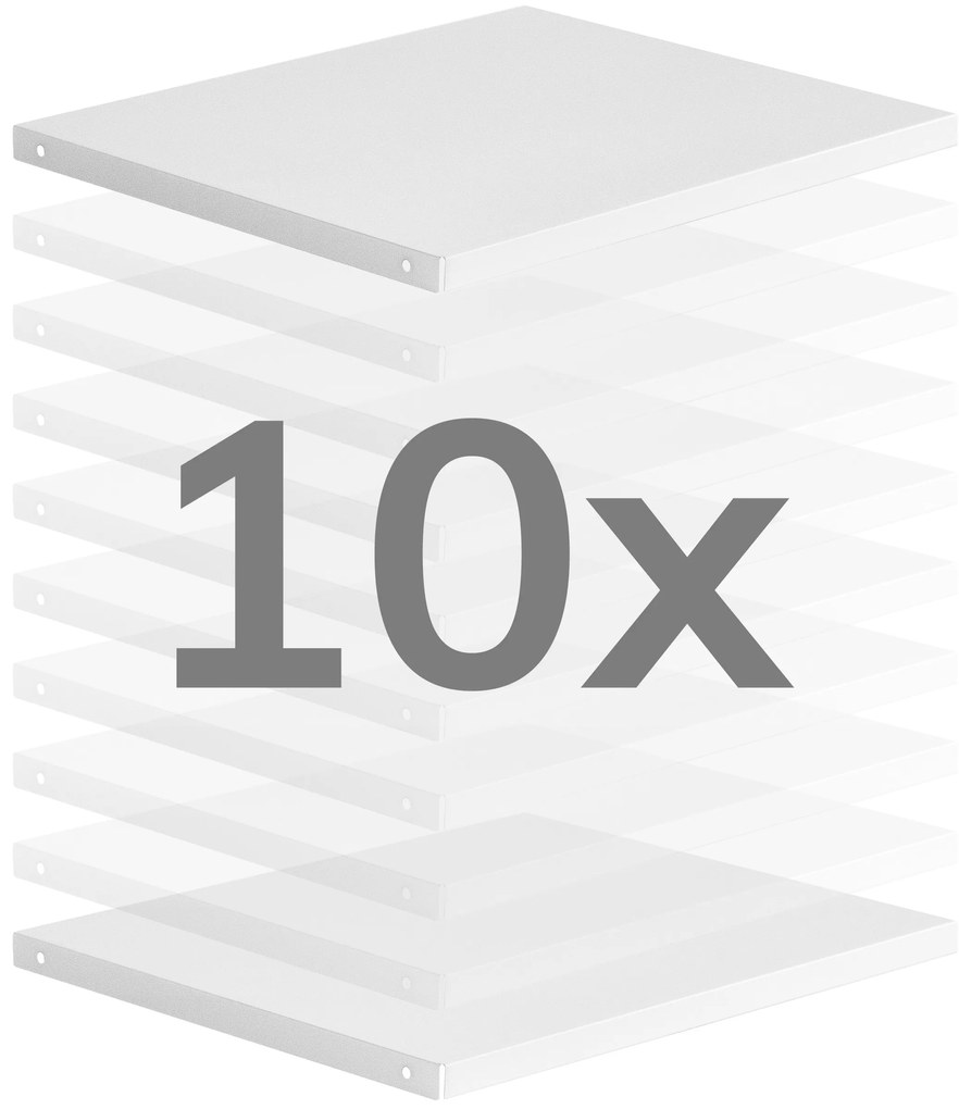 Zestaw półek metalowych do szafy socjalnej BARTEK, 265 x 10 x 405 mm, biały