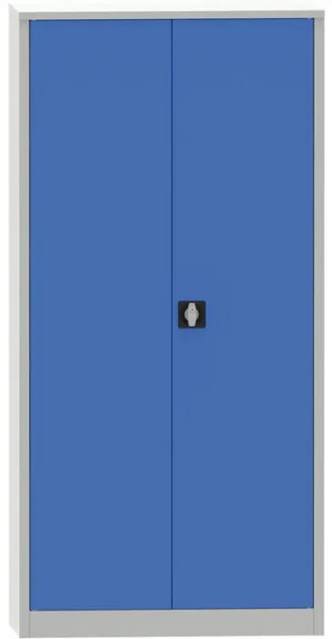 Uniwersalna szafka metalowa, 4 półki, 1950 x 900 x 400 mm, niebieskie drzwi