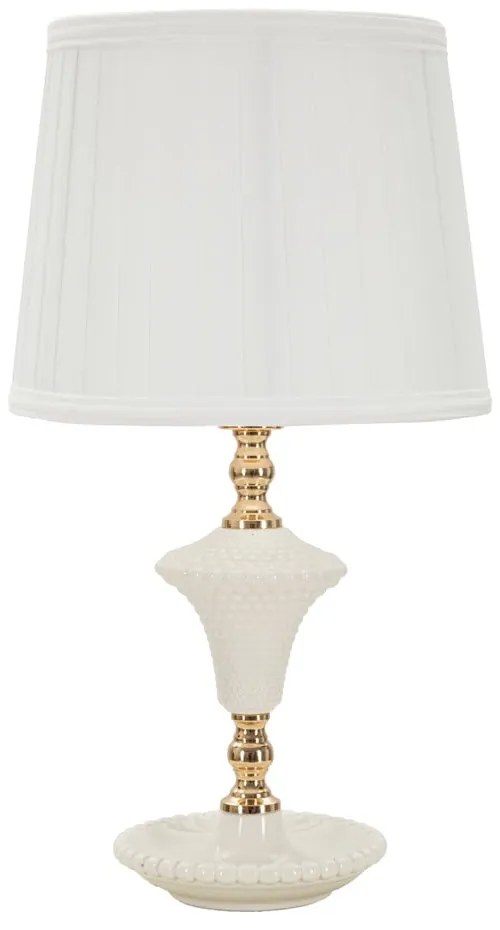 Biała lampa stołowa z tekstylnym kloszem (wysokość 45 cm) Caserta – Mauro Ferretti