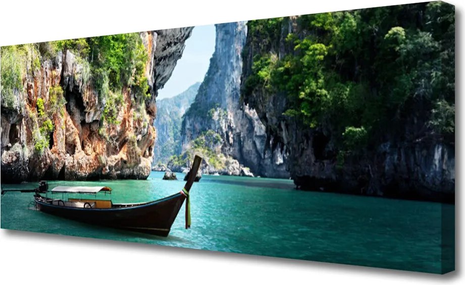 Obraz na płótnie Samotna Łódź nad Jeziorem