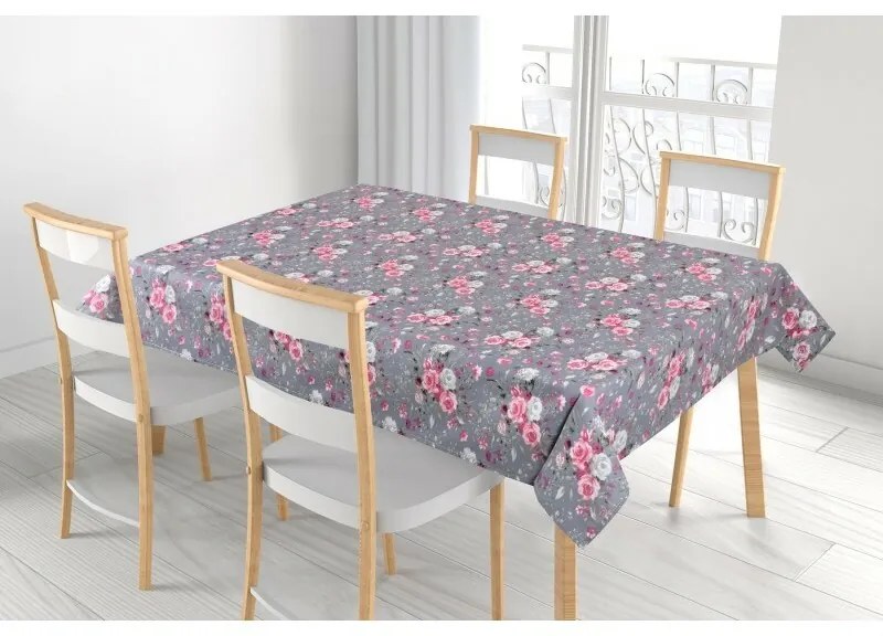 Bellatex Obrus Adela Kwiaty róży różowy, 100 x 100 cm, 100 x 100 cm