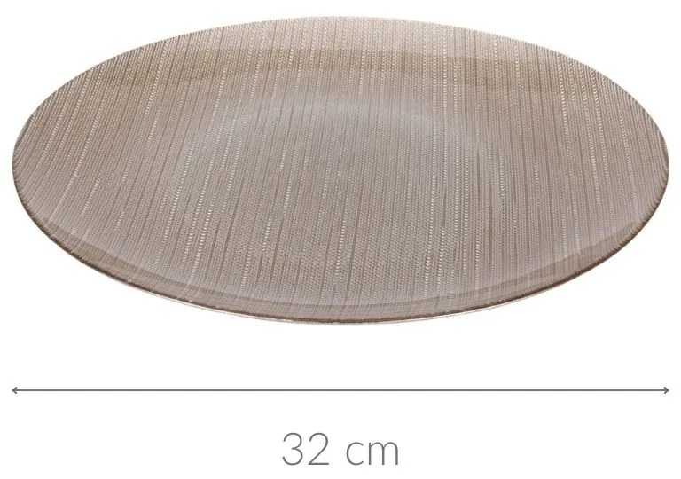 Szklany talerz płaski KARNEOL, Ø 32 cm