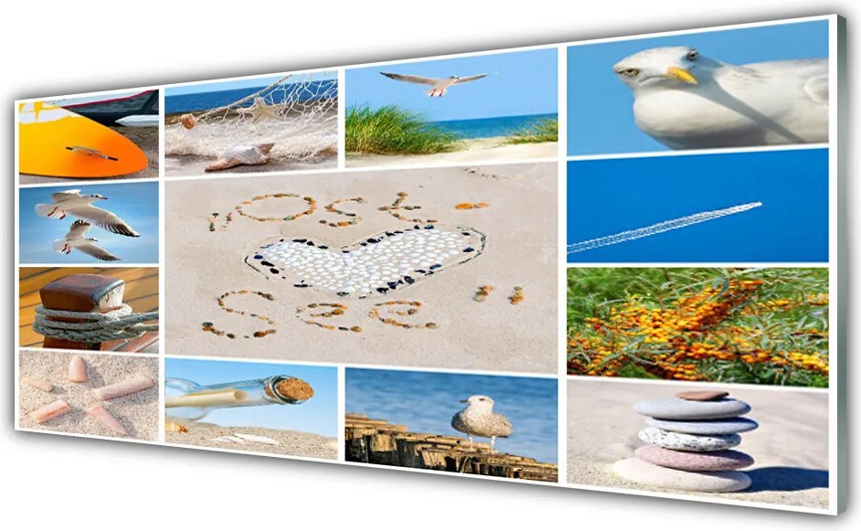 Panel Szklany Mewy Nad Brzegiem Oceanu