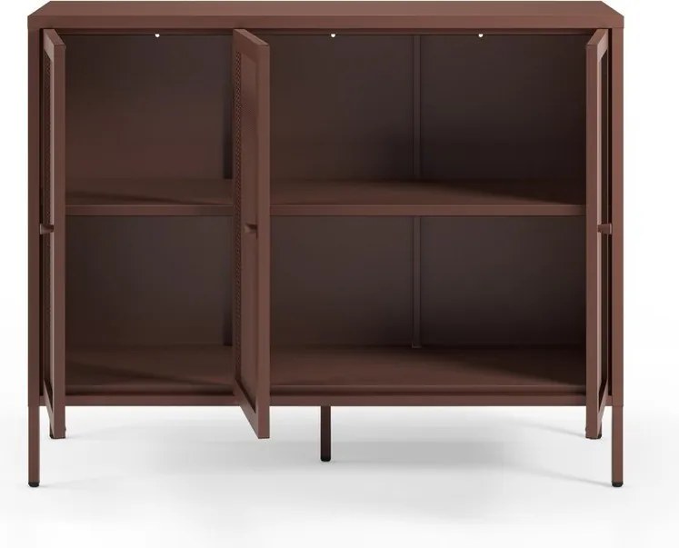 Bordowa metalowa komoda 121x90x40 cm Fayna – Marckeric