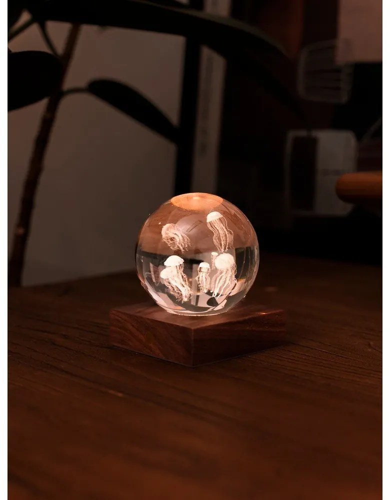 Lampa stołowa LED w naturalnym kolorze ze szklanym kloszem (wysokość 8 cm) Amber – Gingko