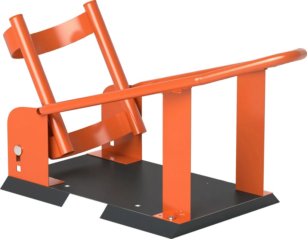 HOMCOM Stojak motocyklowy do przedniego koła 38,1-53,34 cm, 381-533,4 mm, regulowany klocek pod koło, nośność 816,5 kg, Pomarańczowy | Aosom PL