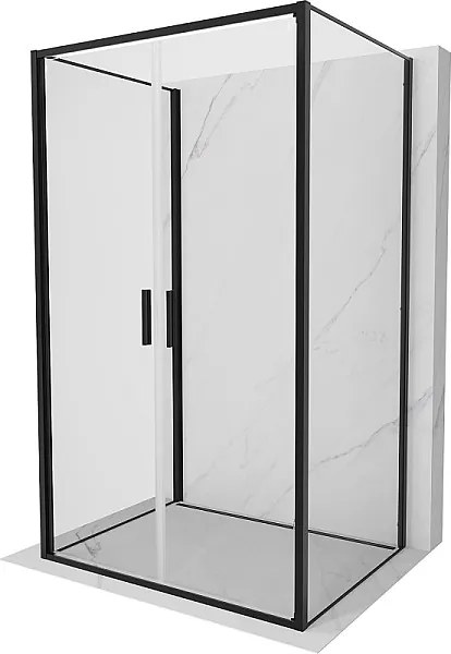 Mexen Exo-3S kabina prysznicowa 3-ścienna uchylna 100 x 80 cm, transparent, czarna - 814-100-080-70-00-3S
