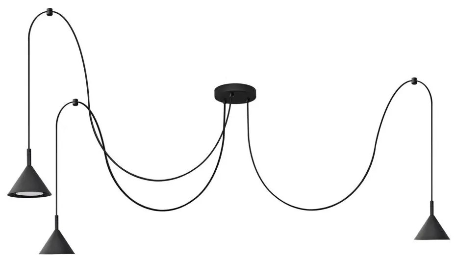 Żyrandol na lince ETNA 3xGX53/10W/230V pająk czarny