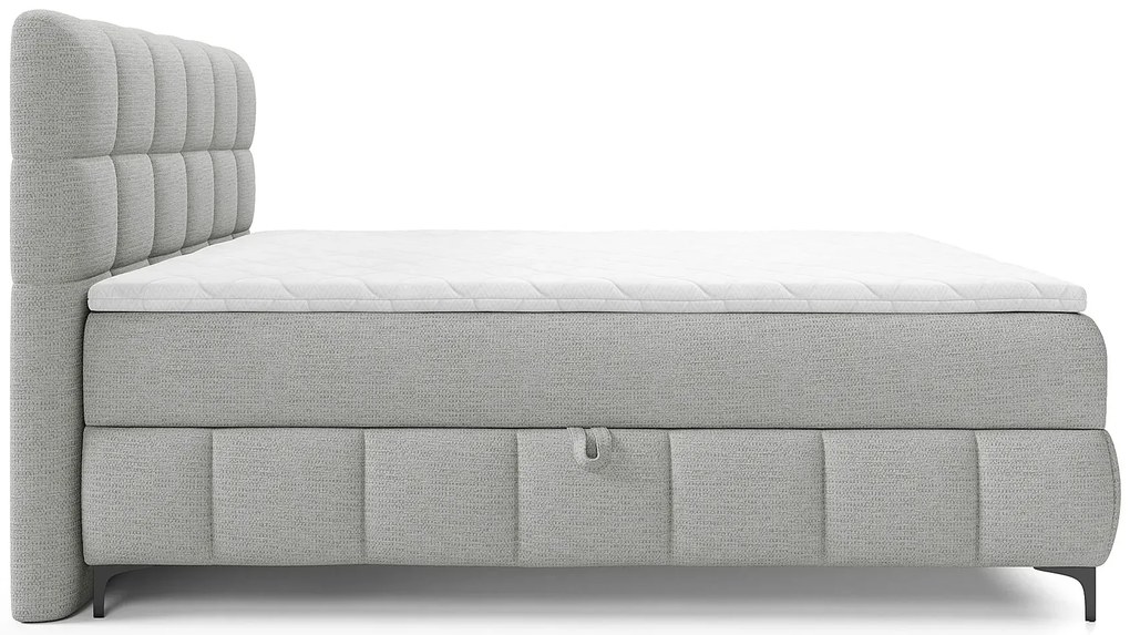 Jasnoszare pikowane łóżko kontynentalne 5 rozmiarów F4-C44