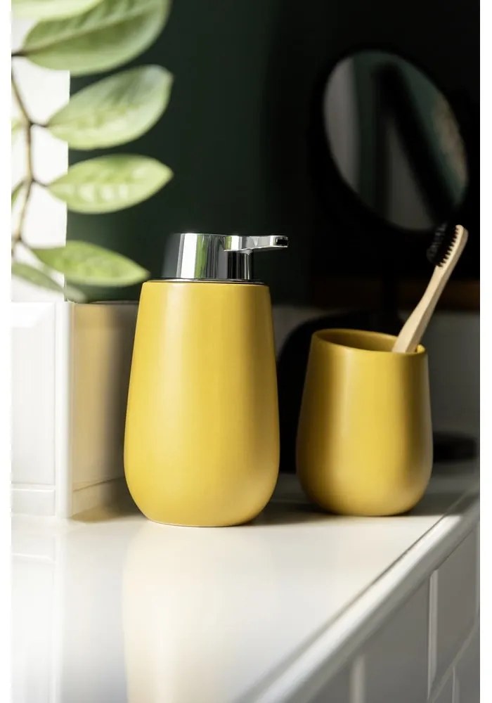 Żółty ceramiczny kubek na szczoteczki do zębów Badi – Wenko