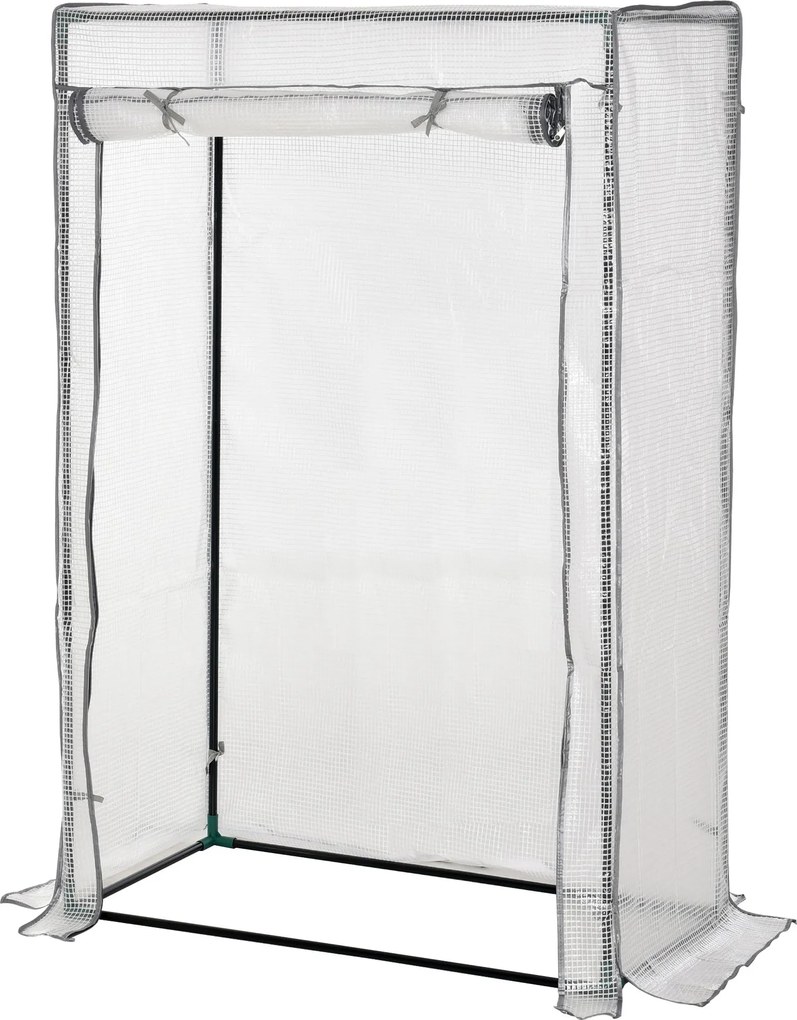 Zimowa szklarnia Outsunny z osłoną PE, na stelażu stalowym, 101 x 50 x 150 cm, biała