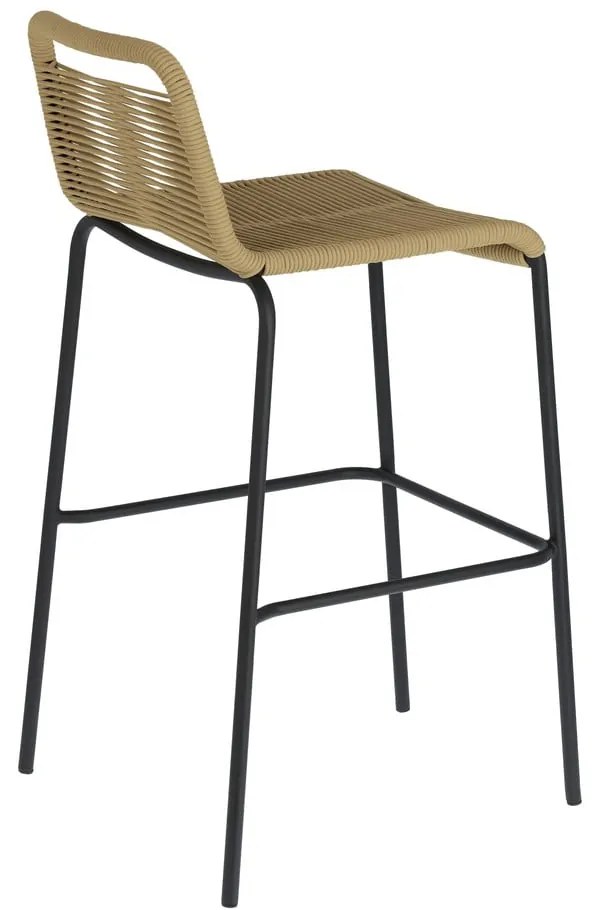 Beżowy hoker ze stalową konstrukcją Kave Home Glenville, wys. 74 cm