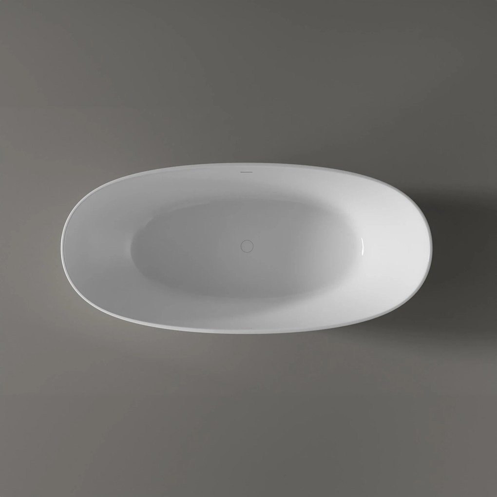 Wanna wolnostojąca z konglomeratu HAWAII STONEBiała - 180 x 85 x 64 cm - Dostępna w wersji matowej lub o wysokim połysku
