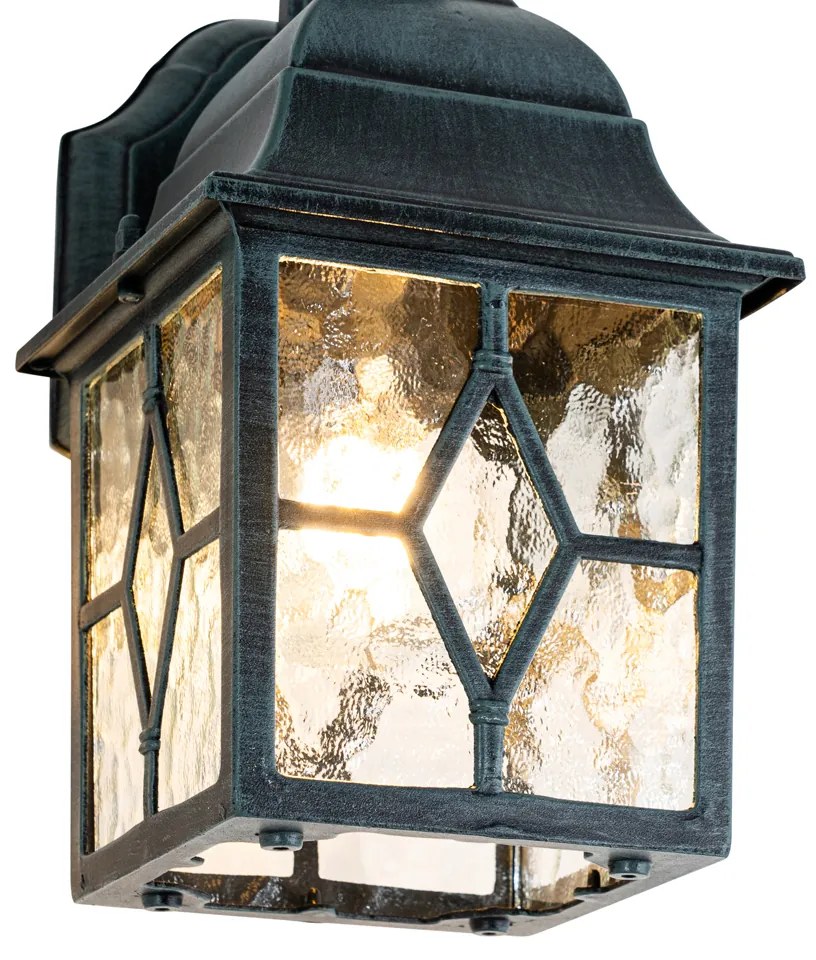 Romantyczna zewnętrzna lampa ścienna ciemnozielona - London