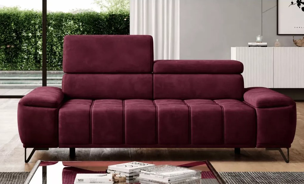 Sofa trzyosobowa z regulowanymi zagłowkami Palladi 3 - wygodna kanapa z możliwością elektrycznie wysuwanego siedziska