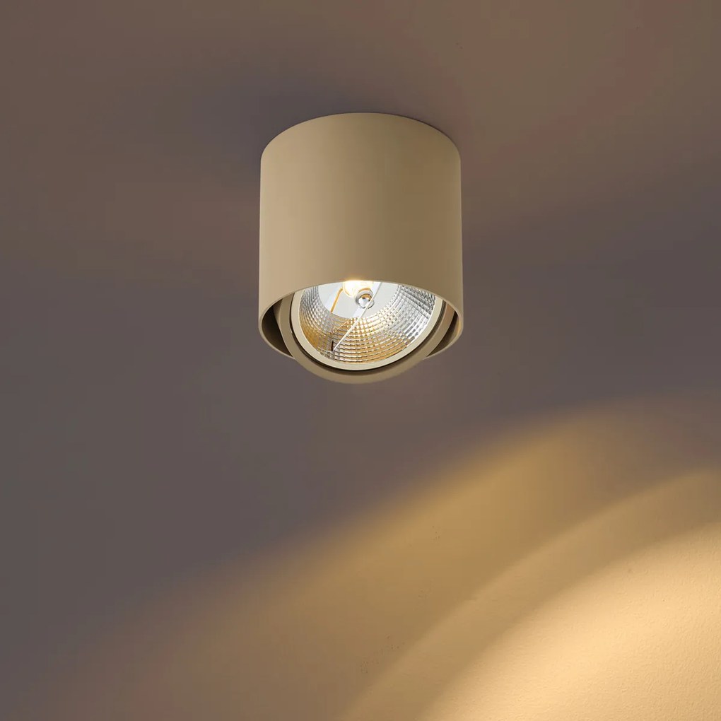 Nowoczesny uchylny reflektor sufitowy Taupe GU10 AR111 - Impact