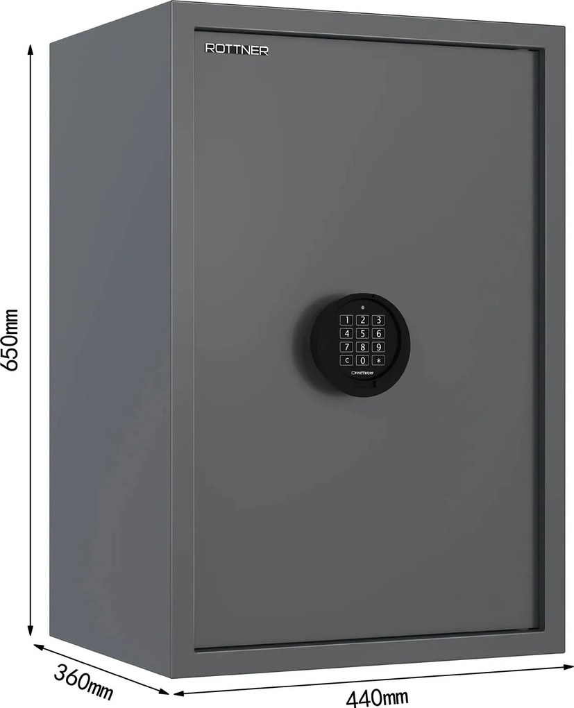 Sejf meblowy PRAKTIK 65 EL, elektroniczny S1, 650 x 440 x 360 mm, 79 l