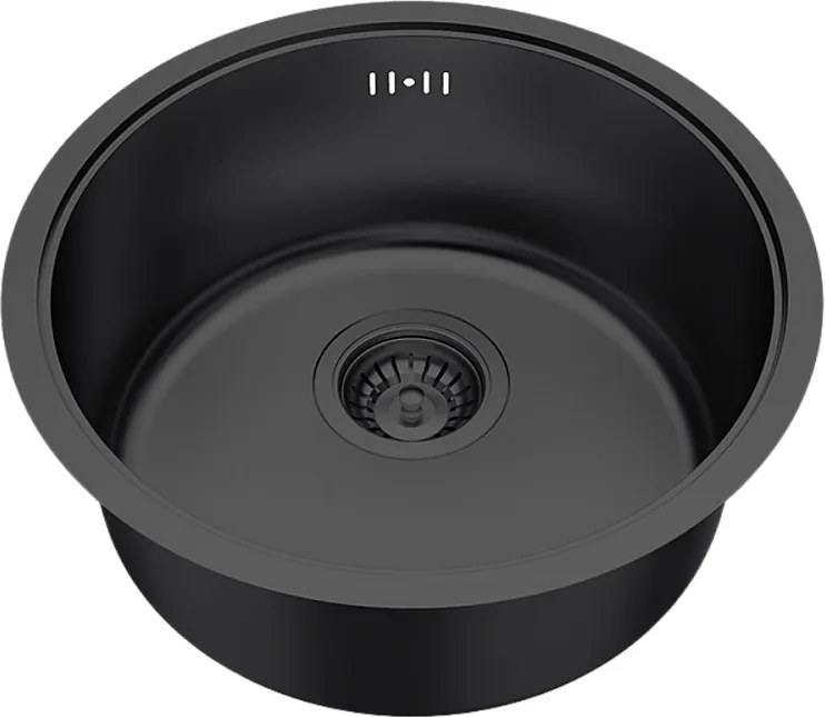 Essenox zlewozmywak 1 komora okrągła ze stali nierdzewnej 42.5cm Czarny - Essebagno