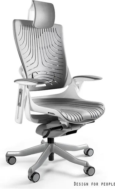Fotel ergonomiczny Wau 2, zgodny z normą BHP, biały elastomer