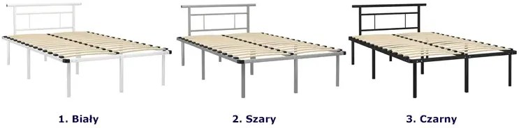 Białe loftowe łóżko z metalu 120x200 cm - Nikel