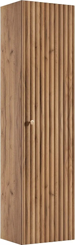 Słupek łazienkowy, dąb craft złoty, uchwyty w trzech kolorach, 35 x 27 x 136 cm