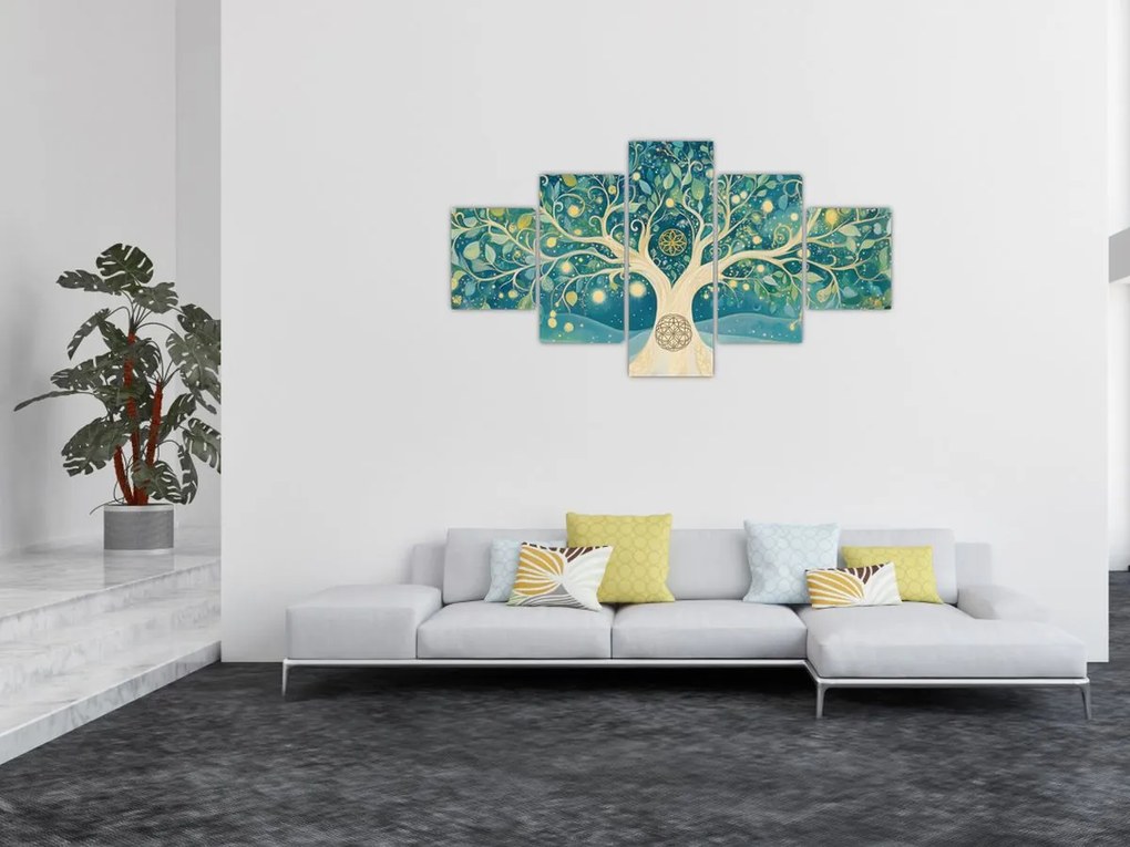 Obraz – Magiczne drzewo ze spiralami (125x70 cm)