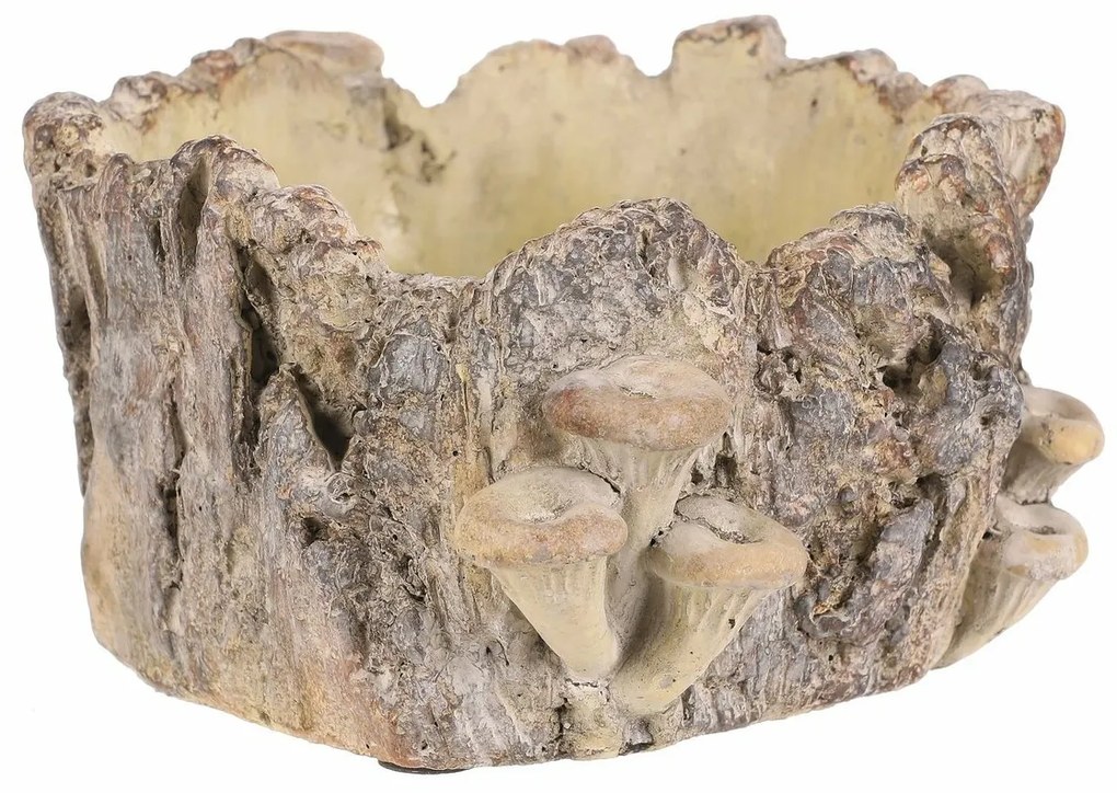 Obudowa betonowa - pień z grzybami, 18 x 14 x 9 cm, 18 cm