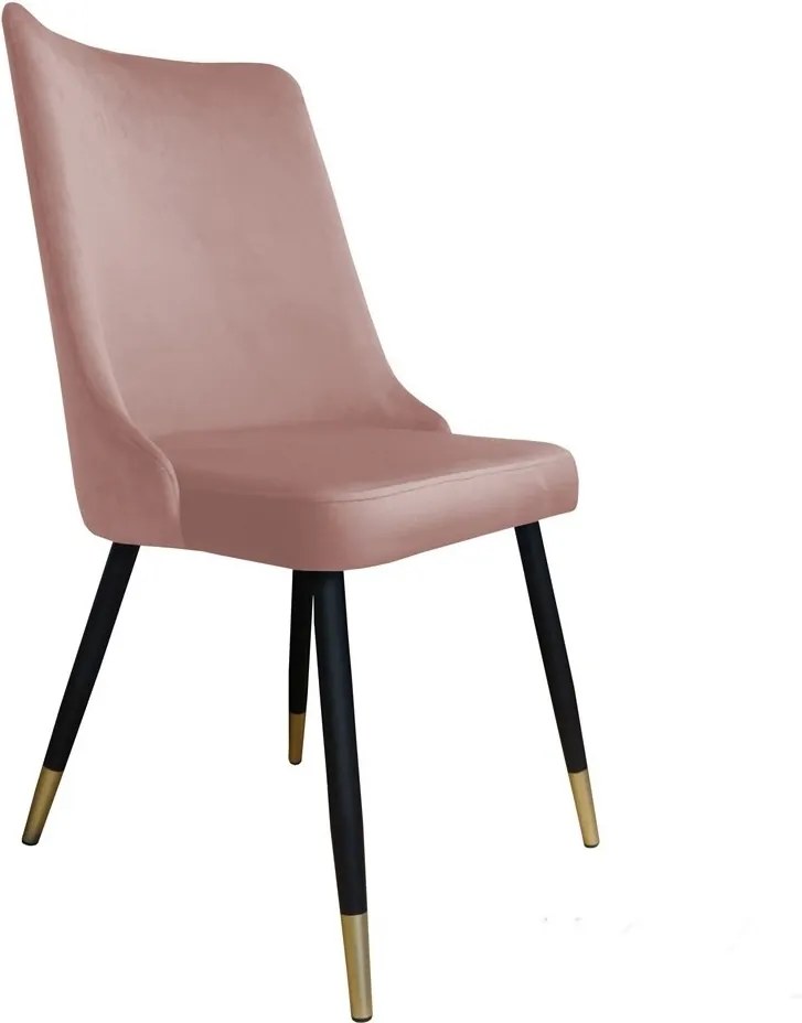 Krzesło Victor tkanina Welur noga metalowa krzesło tapicerowane premium : Kolor nogi - Czano-złota stożek, Kolor tkaniny - VELVET - MG58, Typ siedziska - Siedzisko stałe