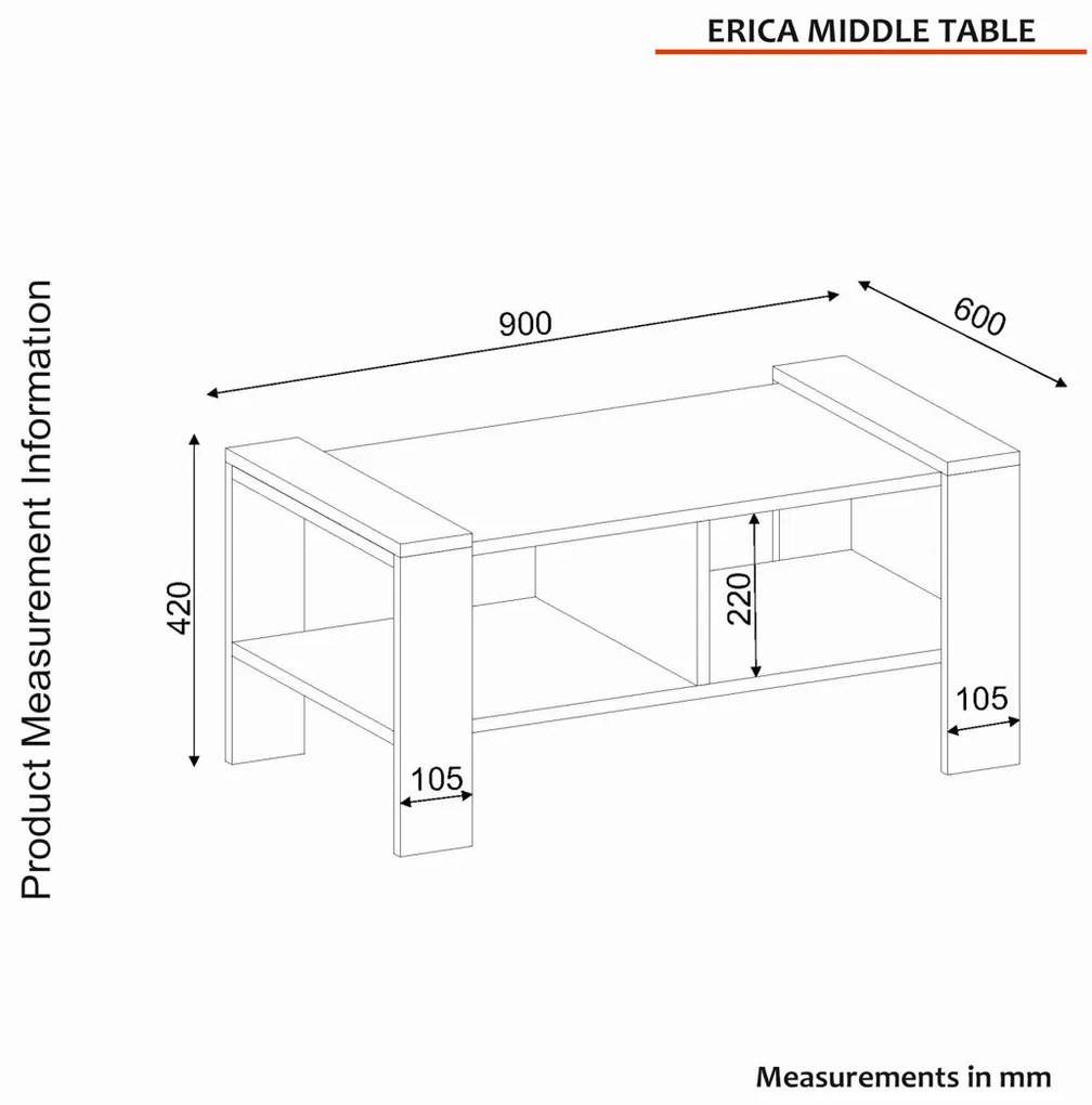 Stolik konferencyjny Erica White Walnut
