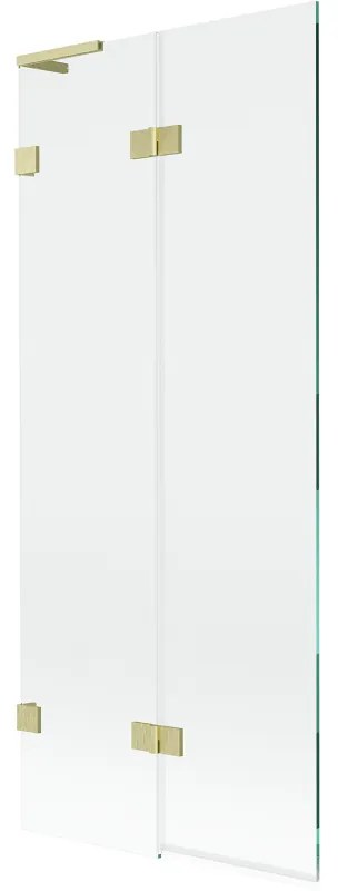 Mexen Lunar L parawan nawannowy 2-skrzydłowy lewy 80 x 150 cm, transparent, złoty szczotkowany - 897L-080-100-55-00-L