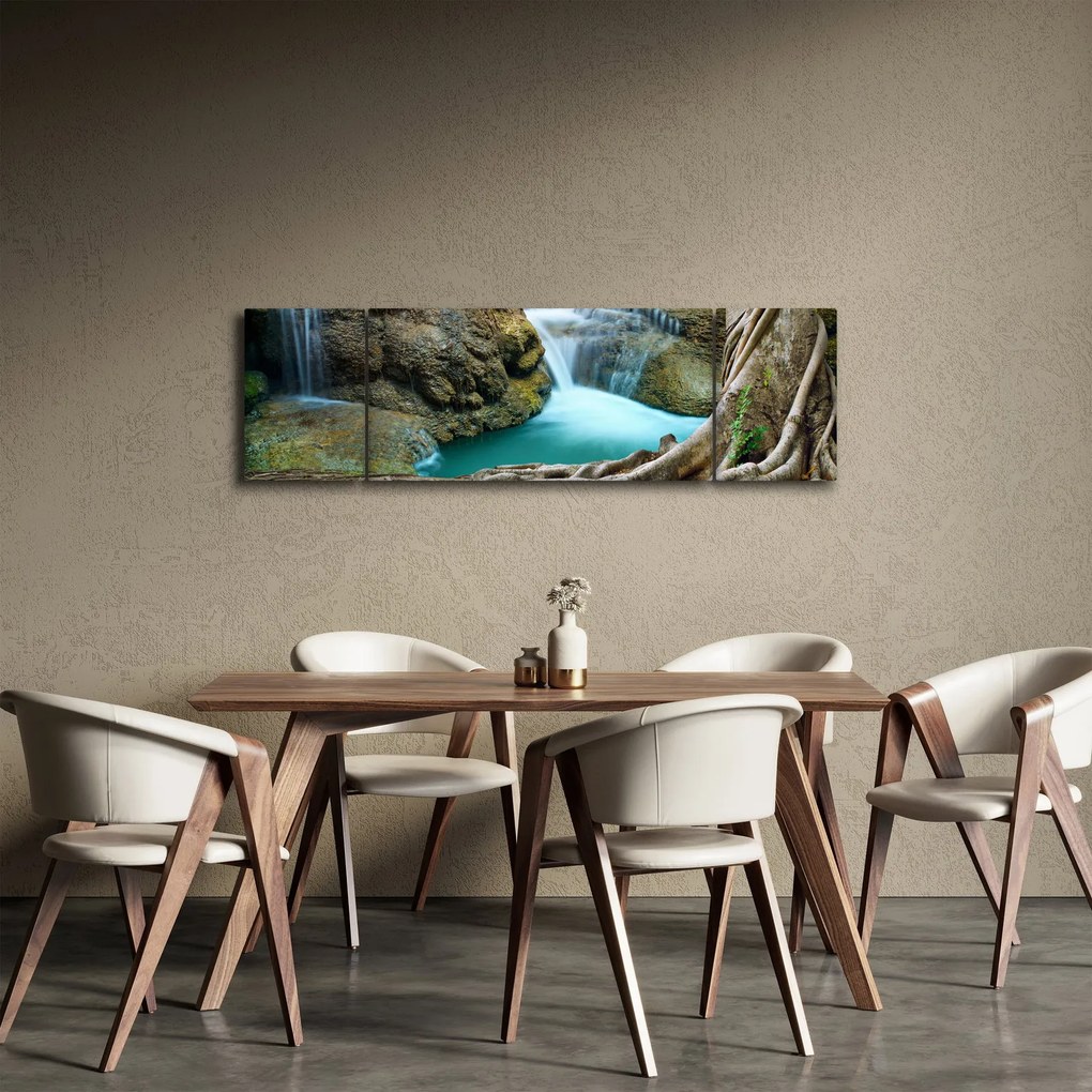 Obraz - Rzeka z wodospadami (170x50 cm)